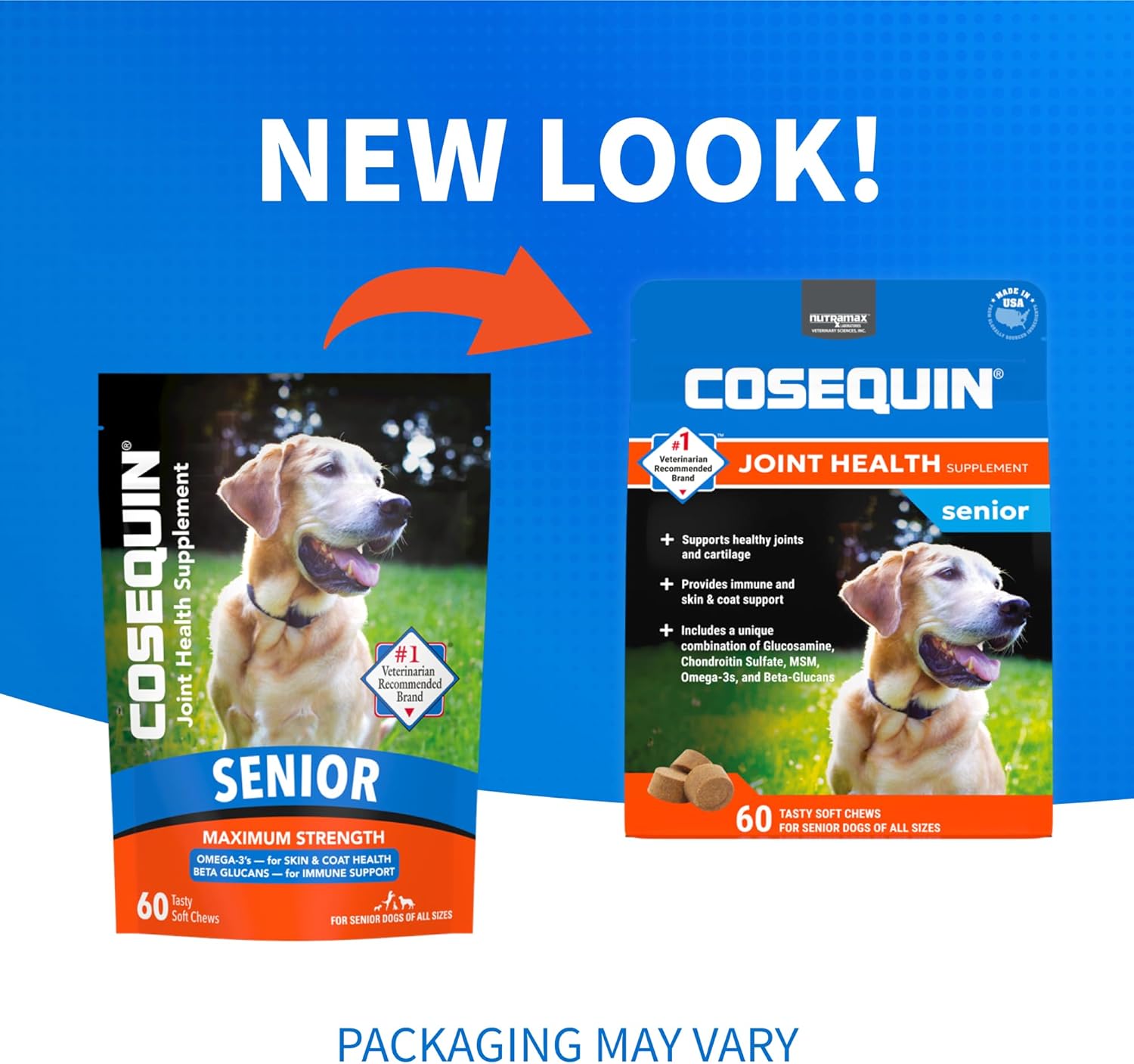 Cosequin Senior Joint Health Supplement for Senior Dogs - With Glucosamine, Chondroitin, Omega-3 for Skin and Coat Health and Beta Glucans for Immune Support, 60 Soft Chews-2