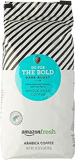 Amazon Fresh Dark Roast, Whole Bean Coffee, 32 Oz