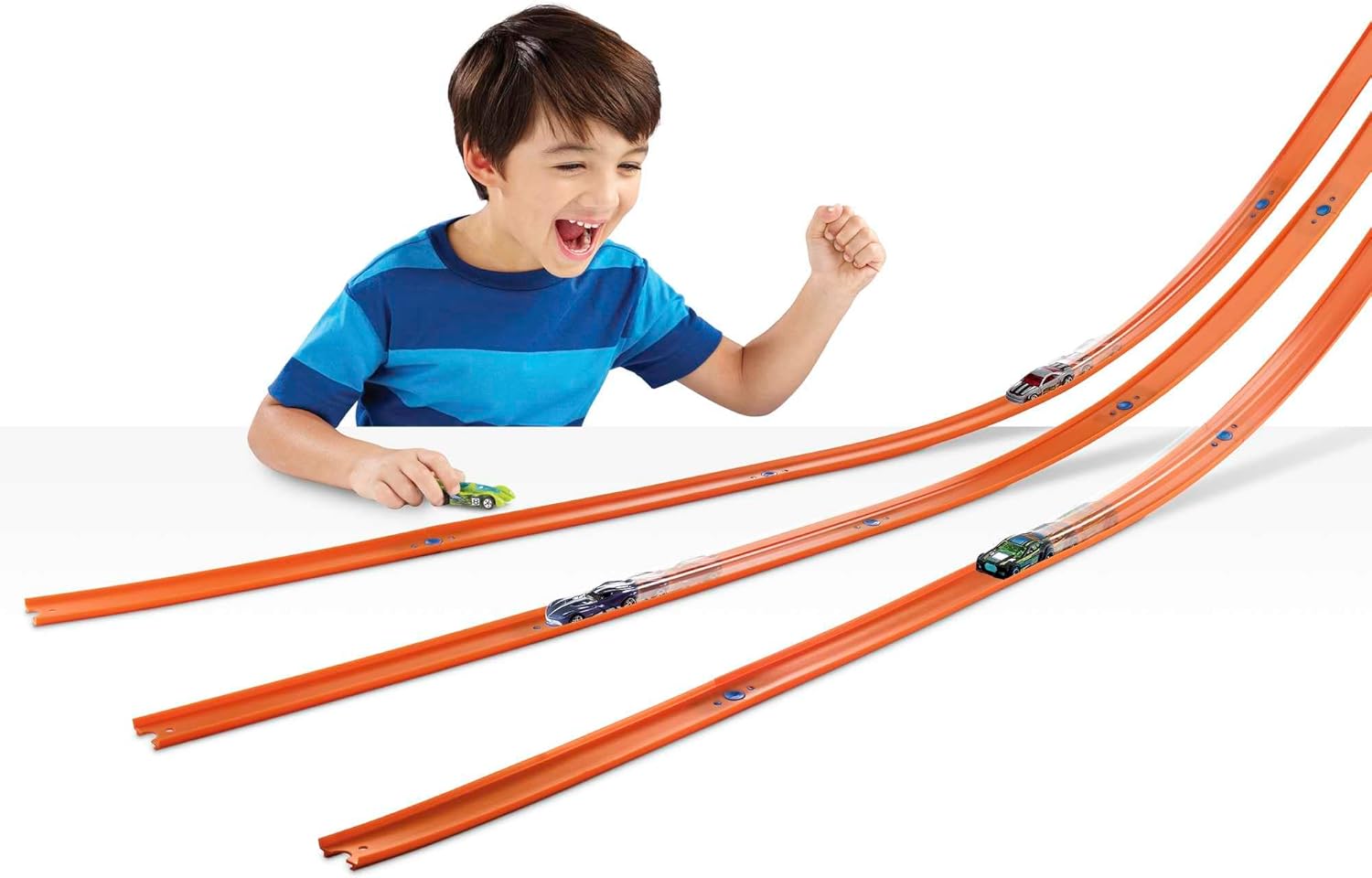 Hot Wheels Toy Car Track Set, Mega Track Pack, 87 Component Building Parts for 40-ft of Track & 1:64 Scale Vehicle (Amazon Exclusive)-1