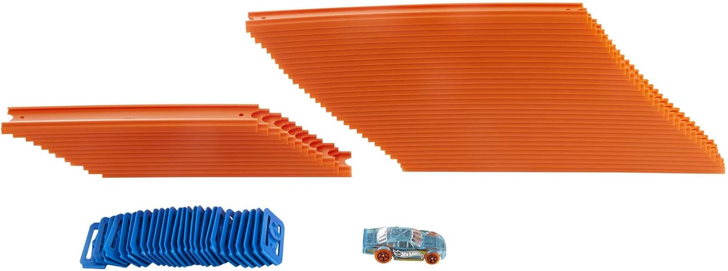 Hot Wheels Toy Car Track Set, Mega Track Pack, 87 Component Building Parts for 40-ft of Track & 1:64 Scale Vehicle (Amazon Exclusive)-5