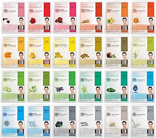 DERMAL 24 Combo Pack A Collagen Essence Korean Face Mask - Hydrating & Soothing Facial Mask with Panthenol - Hypoallergenic Self Care Sheet Mask for All Skin Types - Natural Home Spa Treatment Mask