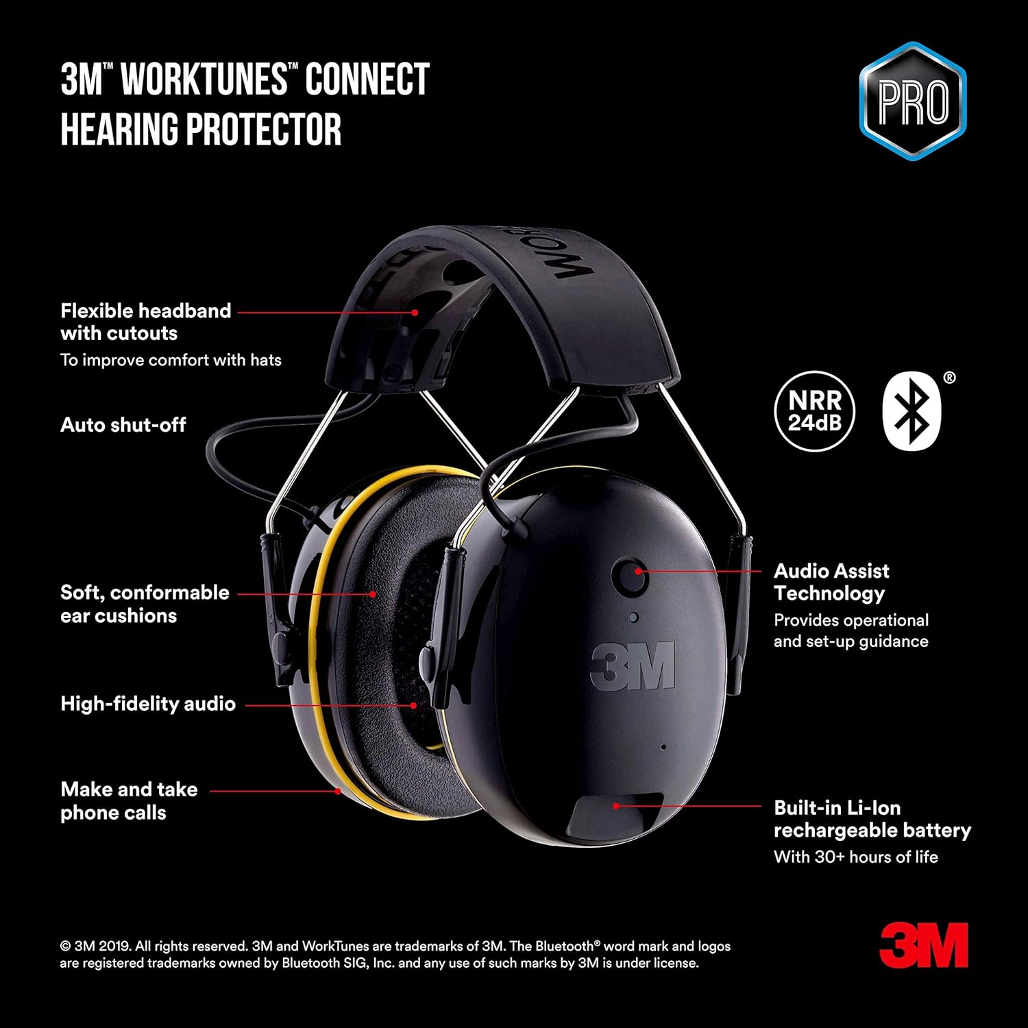 3M WorkTunes Connect Hearing Protector with Bluetooth Wireless Technology, 24 dB NRR, Hearing Protection Safety Earmuffs-10