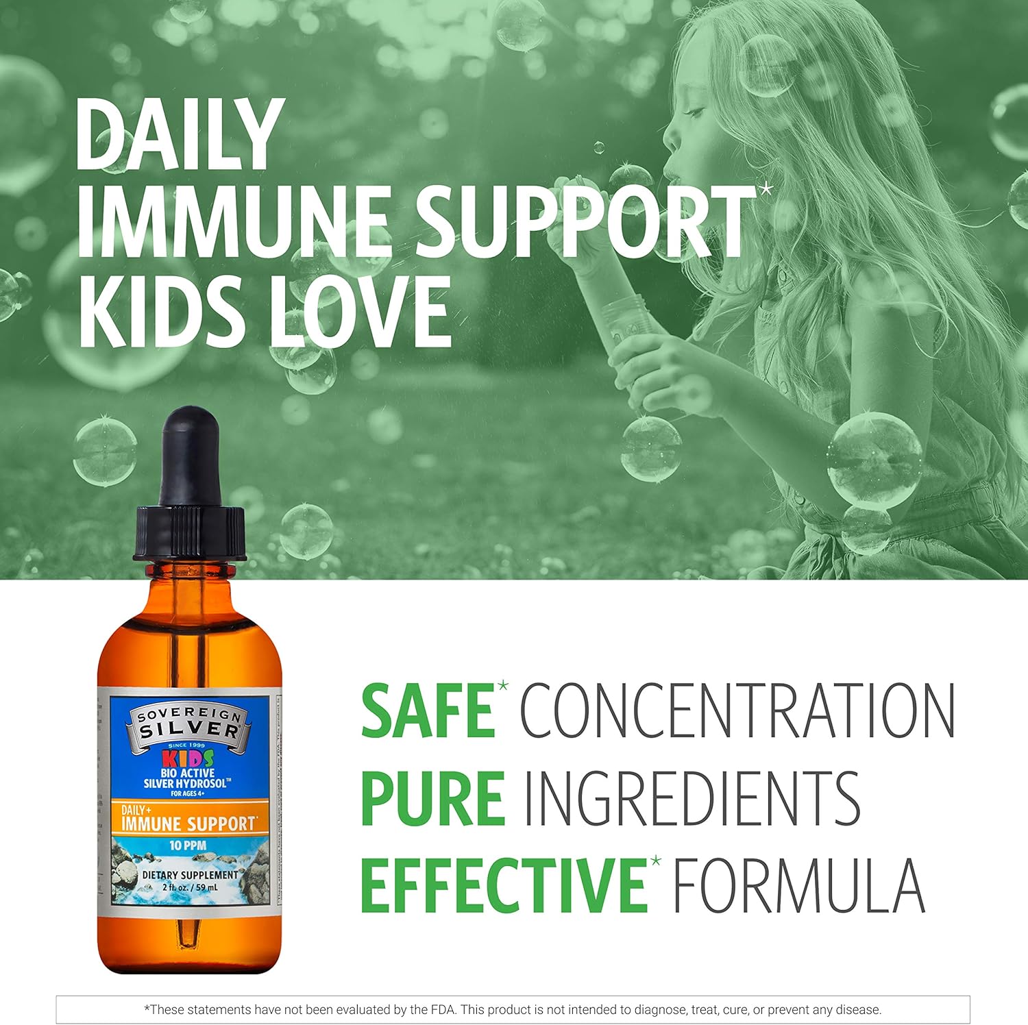 Sovereign Silver Bio-Active Silver Hydrosol for Kids Daily Immune Support - 2 oz Dropper-1