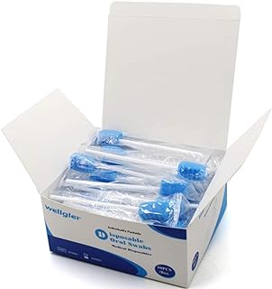 Disposable Oral Care Swabs Tooth Cleaning Mouth Swabs (50 Blue)