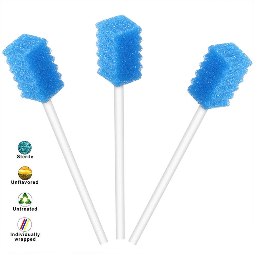 Disposable Oral Care Swabs Tooth Cleaning Mouth Swabs (50 Blue)-2