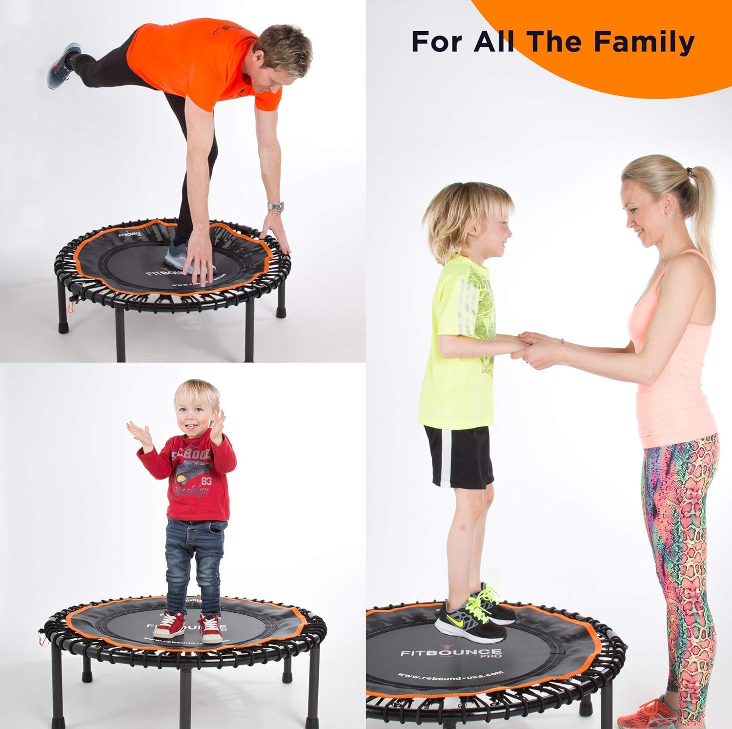 FIT Bounce PRO USA Bungee Rebounder | Assembled | Half Folding | Silent & Beautifully Designed Pro Indoor Mini Trampoline for Adults & Kids | DVD & Online Workouts,Storage Bag & Bounce Counter-5