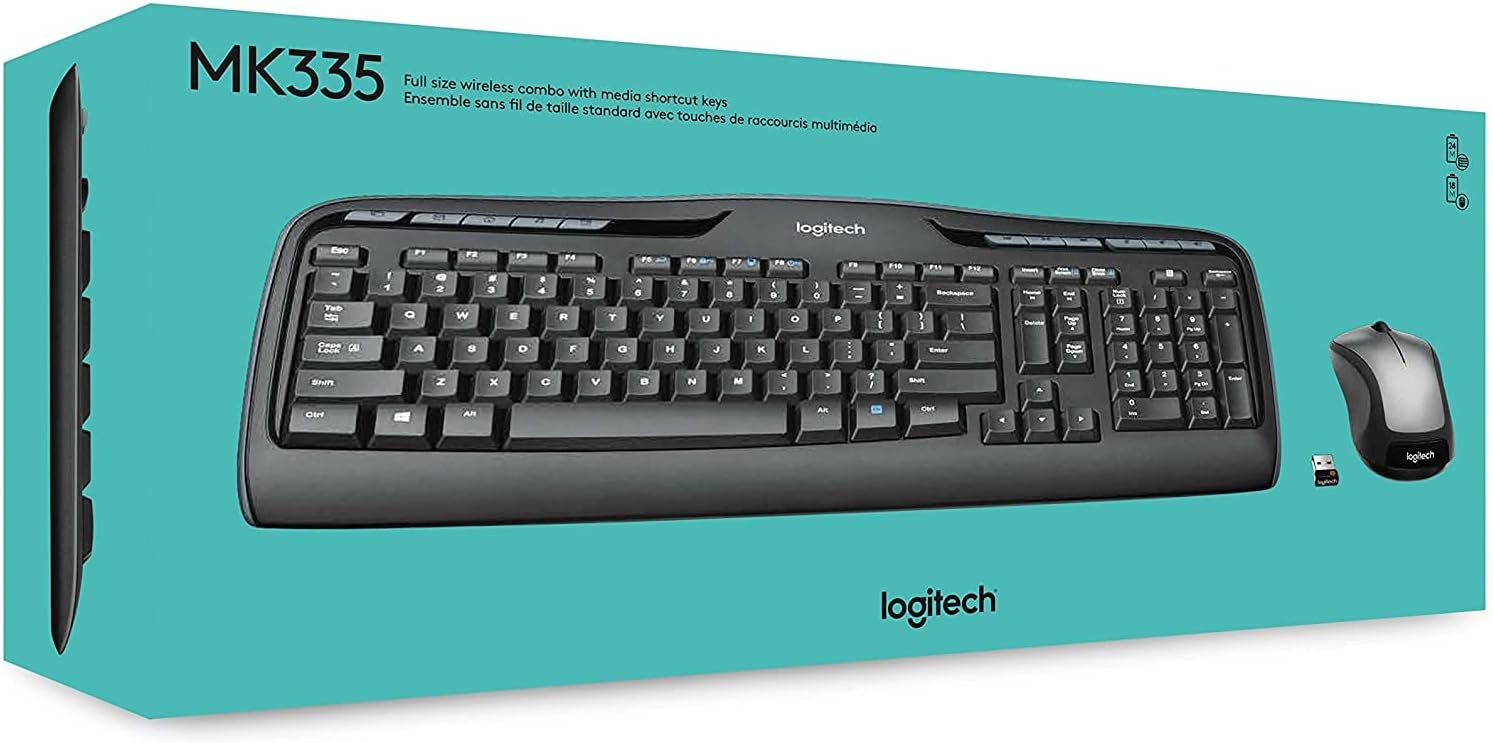 Logitech MK335 Wireless Keyboard and Mouse Combo - Black/Silver-7