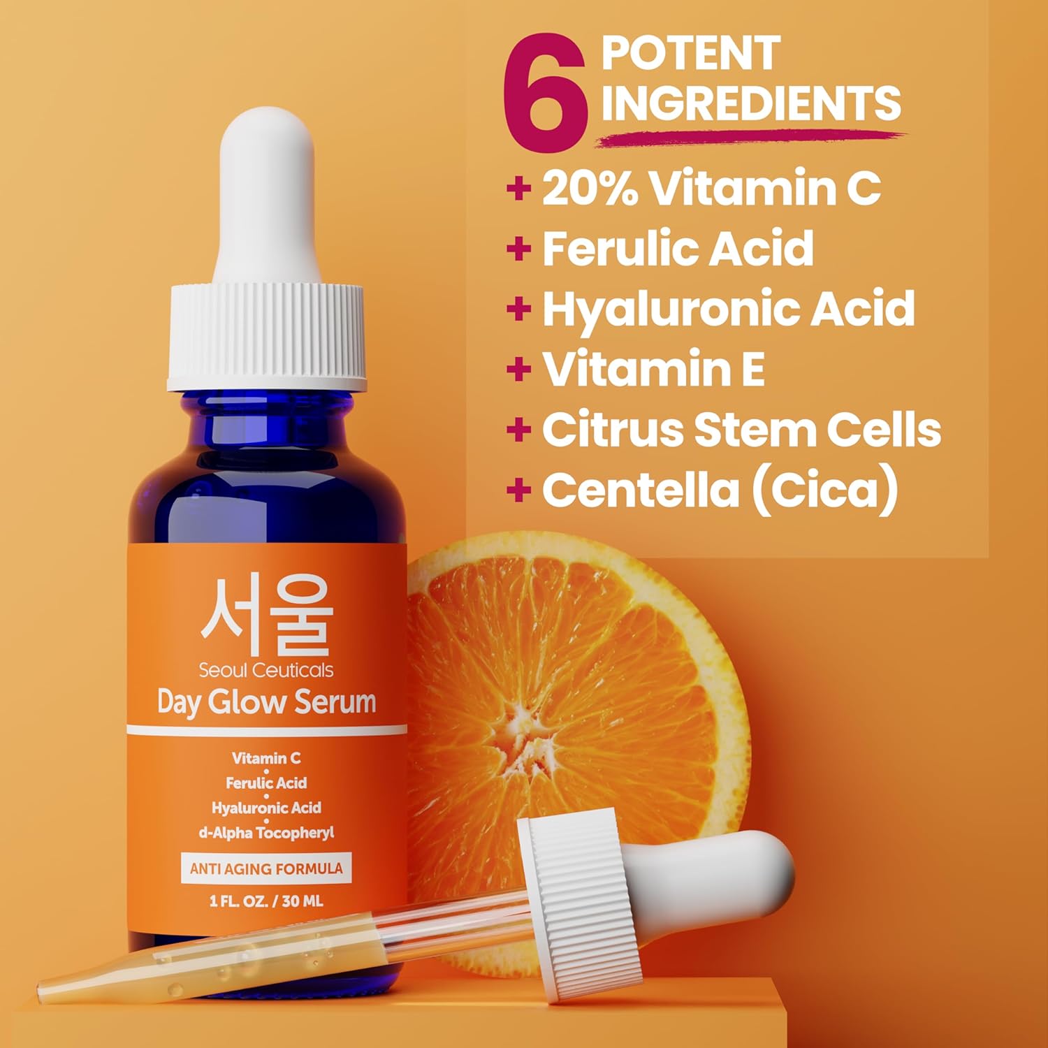 SeoulCeuticals Korean Skin Care 20% Vitamin C Hyaluronic Acid Serum + CE Ferulic Acid - Potent Anti Aging, Anti Wrinkle Korean Beauty 1oz-4