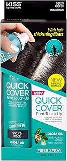 Kiss Quick Cover Root Touch Up Thickening Fiber Spray 3.38oz (Natural Black)