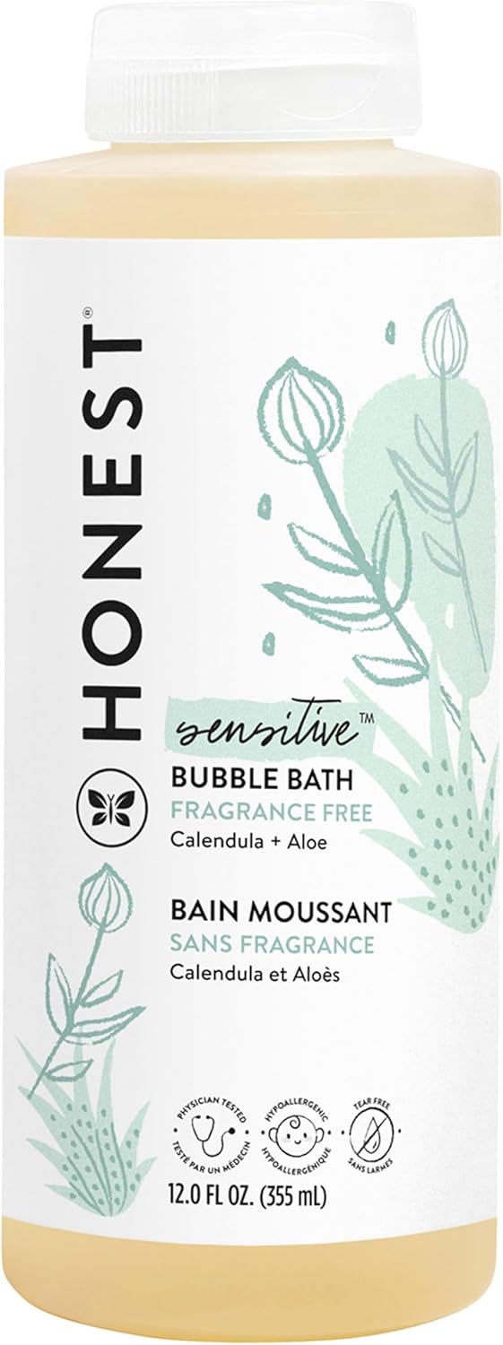 The Honest Company Foaming Bubble Bath | Gentle for Baby | Naturally Derived, Tear-free, Hypoallergenic | Fragrance Free Sensitive, 12 fl oz-0