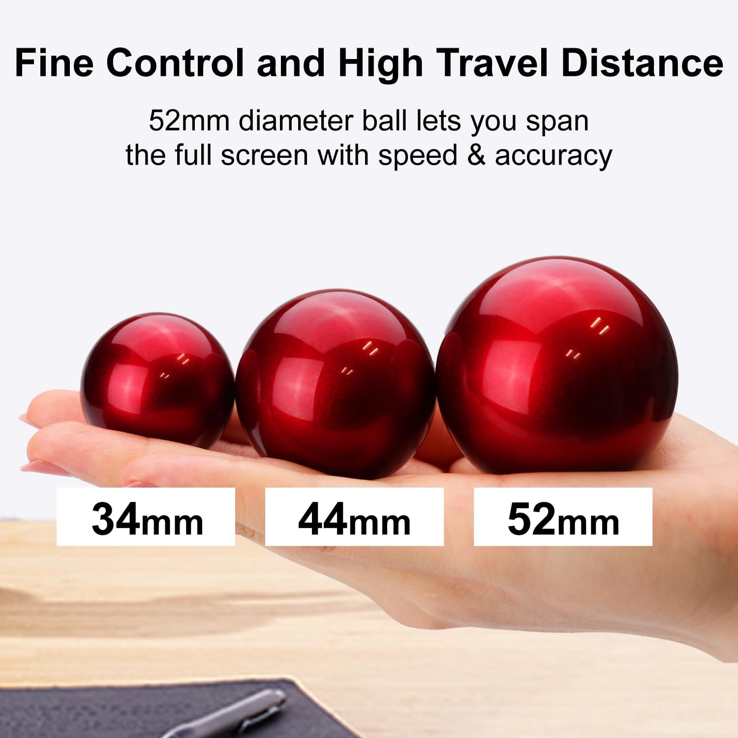 ELECOM HUGE Trackball Mouse, Wired, Finger-Operated, 8-Button Function, Palm Rest Attached, 52mm Smooth Red Ball Windows11, macOS (M-HT1URBK)-3