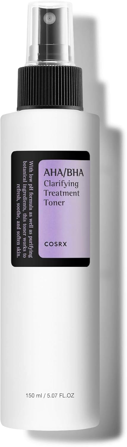 COSRX AHA/BHA Treatment Toner 5.07 fl.oz/ 150ml, Facial Exfoliating Spray for Whiteheads, Pores, & Uneven Skin, Korean Toner, Not Tested on Animals, No Parabens, No Sulfates, Korean Skin Care-0