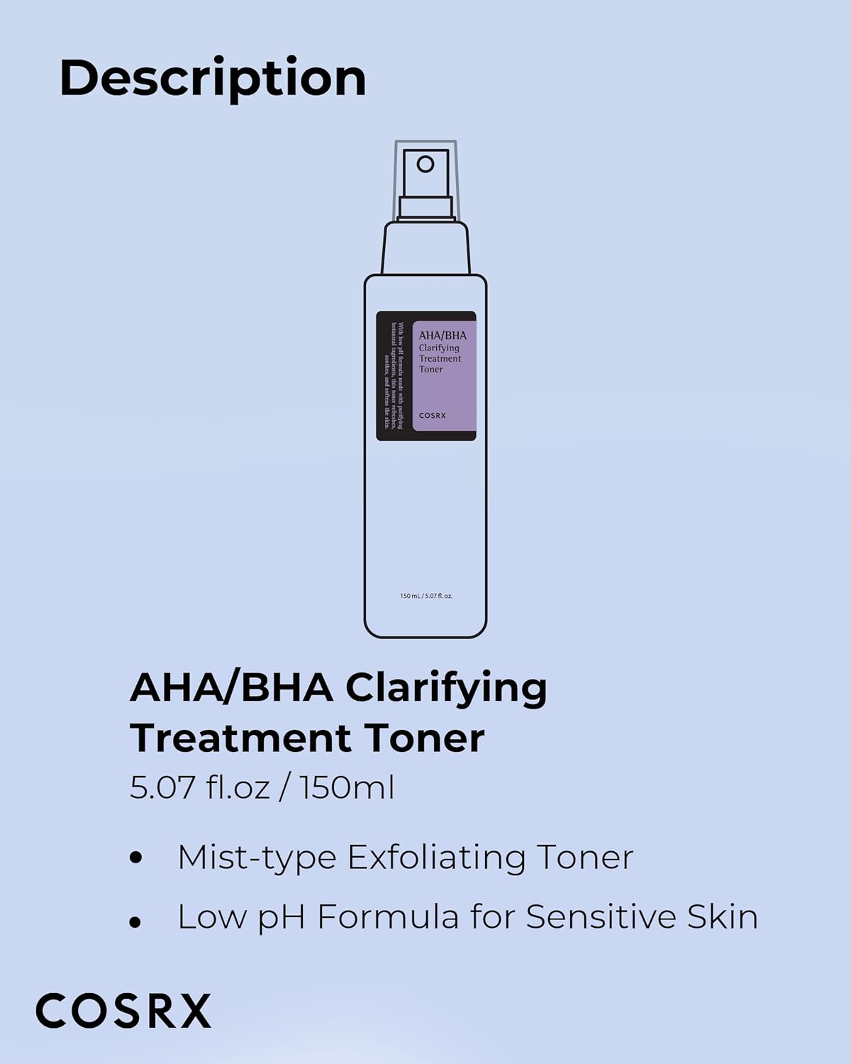 COSRX AHA/BHA Treatment Toner 5.07 fl.oz/ 150ml, Facial Exfoliating Spray for Whiteheads, Pores, & Uneven Skin, Korean Toner, Not Tested on Animals, No Parabens, No Sulfates, Korean Skin Care-7