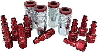 Milton S-314MKIT ColorFit Coupler & Plug Kit - (M-Style, Red) - 1/4" NPT, (14-Piece)