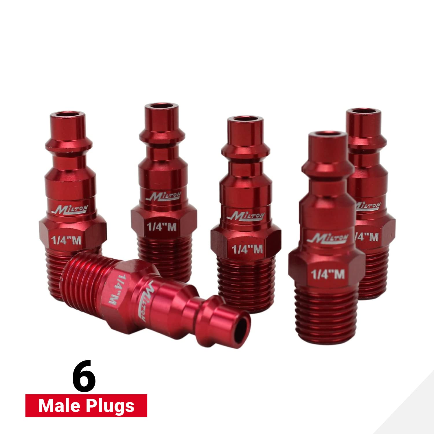 Milton S-314MKIT ColorFit Coupler & Plug Kit - (M-Style, Red) - 1/4" NPT, (14-Piece)-3