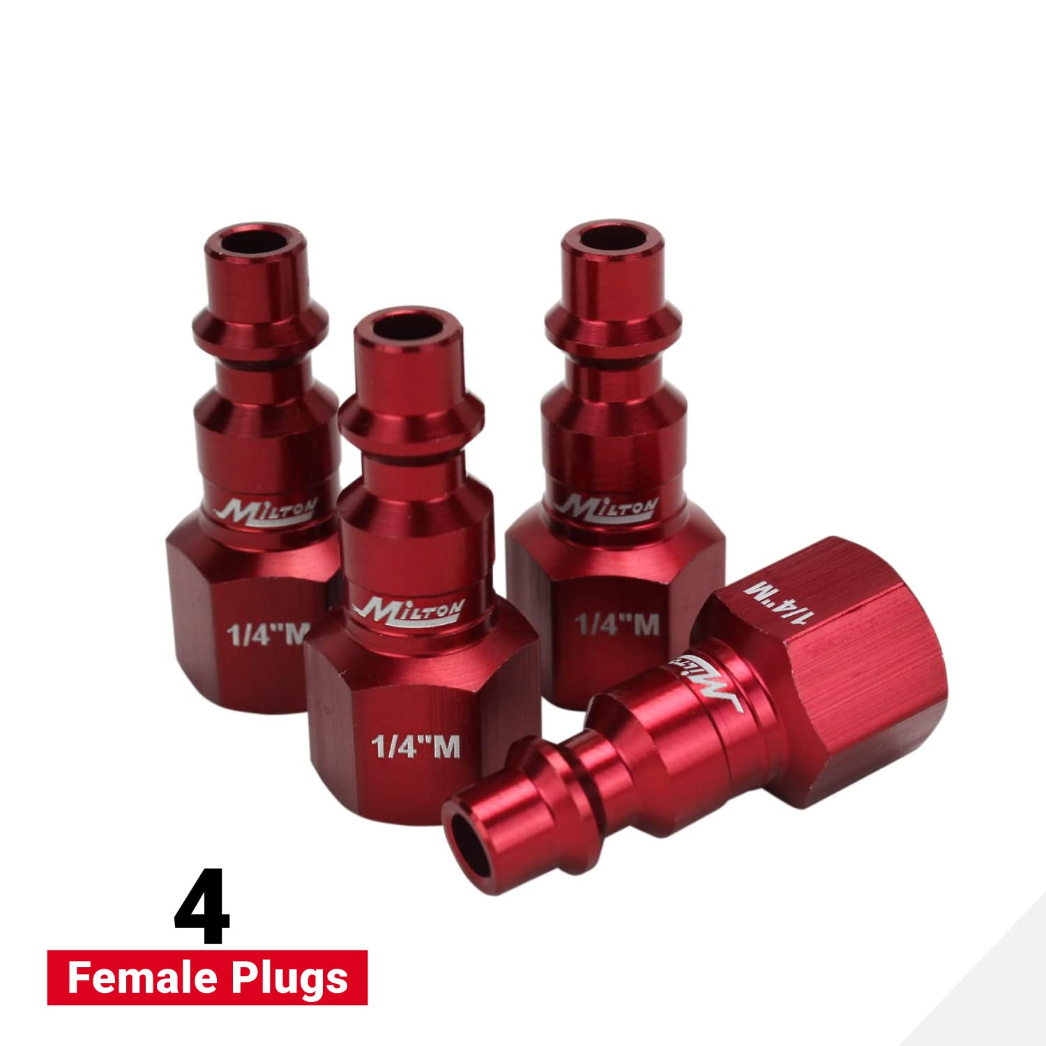 Milton S-314MKIT ColorFit Coupler & Plug Kit - (M-Style, Red) - 1/4" NPT, (14-Piece)-4