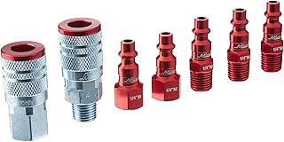 Milton ColorFit Coupler & Plug Kit - (M-Style, Red) - 1/4" NPT, (7-Piece)