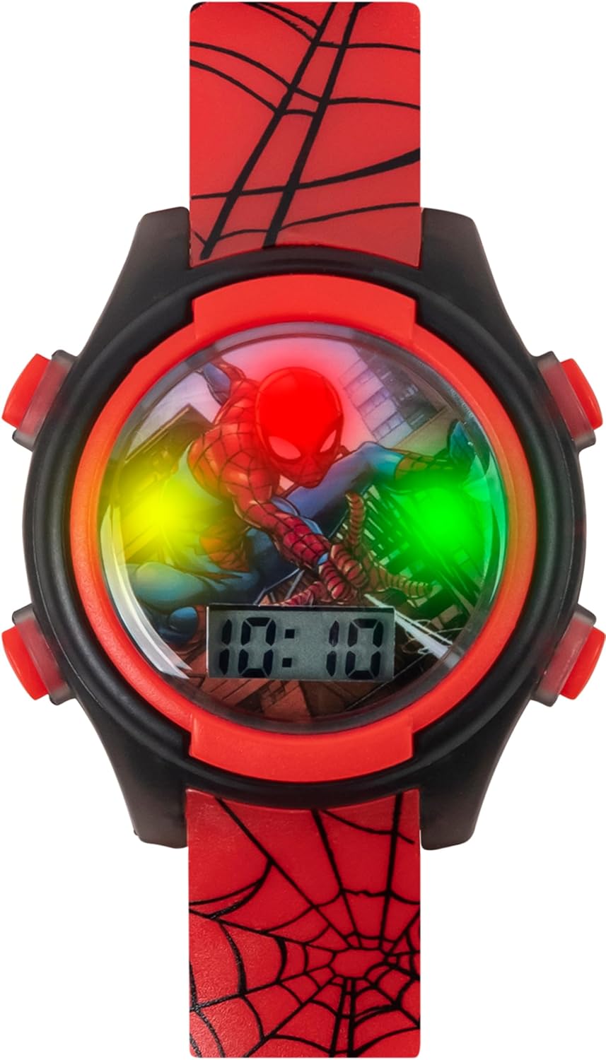 Accutime Marvel Spider-Man Digital Watch for Kids – Durable Plastic Timepiece, LCD Display, Quartz Accuracy, Iconic Spiderman Imagery-2