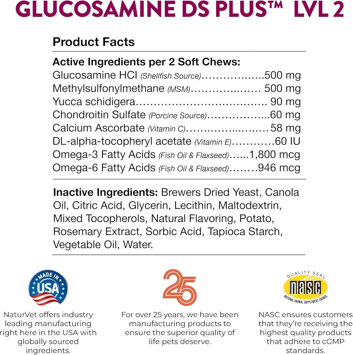 NaturVet – Glucosamine DS Plus - Level 2 Moderate Care – Supports Healthy Hip & Joint Function – Enhanced with Glucosamine, MSM & Chondroitin – for Dogs & Cats – 240 Soft Chews-7