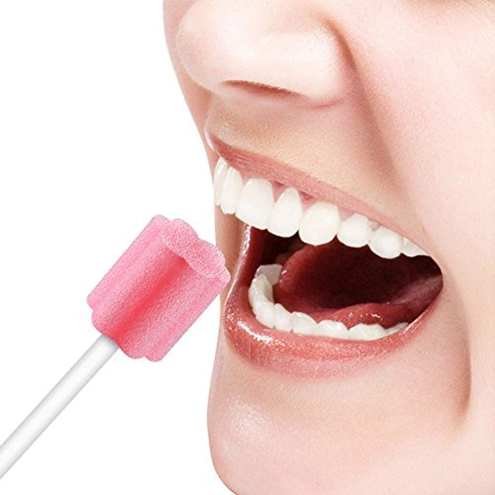 100PCS Disposable Mouth Swabs Sponge - Unflavored & Sterile Oral Swabs Dental Swabsticks for Mouth Cleaning-1