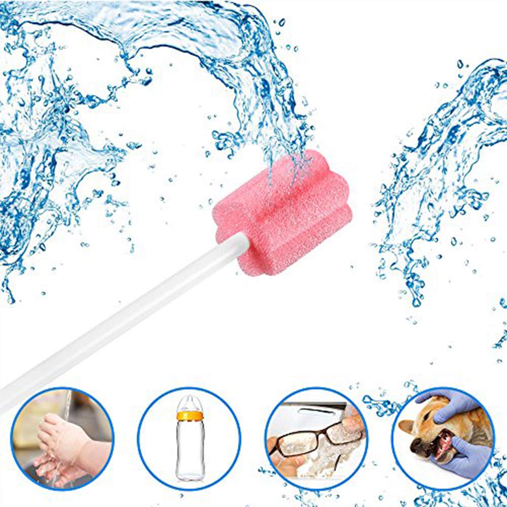 100PCS Disposable Mouth Swabs Sponge - Unflavored & Sterile Oral Swabs Dental Swabsticks for Mouth Cleaning-5