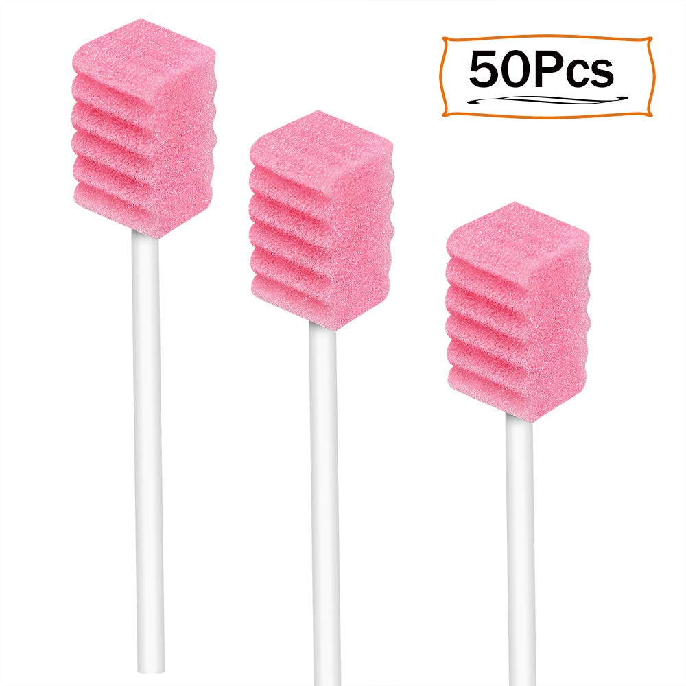 (50 Pack) Disposable Oral Swabs, Sterile Dental Sponge Swabsticks Unflavored for Mouth & Gum Cleaning-3