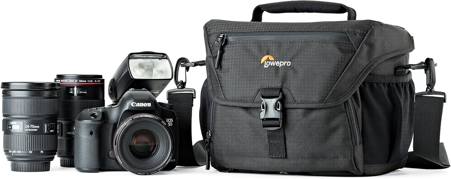 Lowepro LP37123, Nova 180 AW II Camera Bag, Waterproof, Customizable, Fits Pro-Depth DSLR with Lens, Compact Drone, 3-4 Additional Lenses, Flash, Black-7