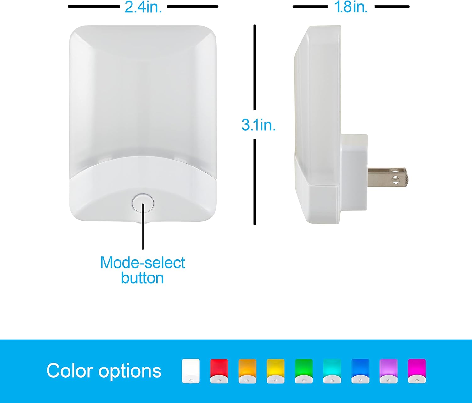 GE Color-Changing LED Night Light, Plug Into Wall, Dusk to Dawn Sensor, Ambient Lighting, for Bedroom, Childrens Room, Nursery, Safety Rated, 1 pack, 34693-7