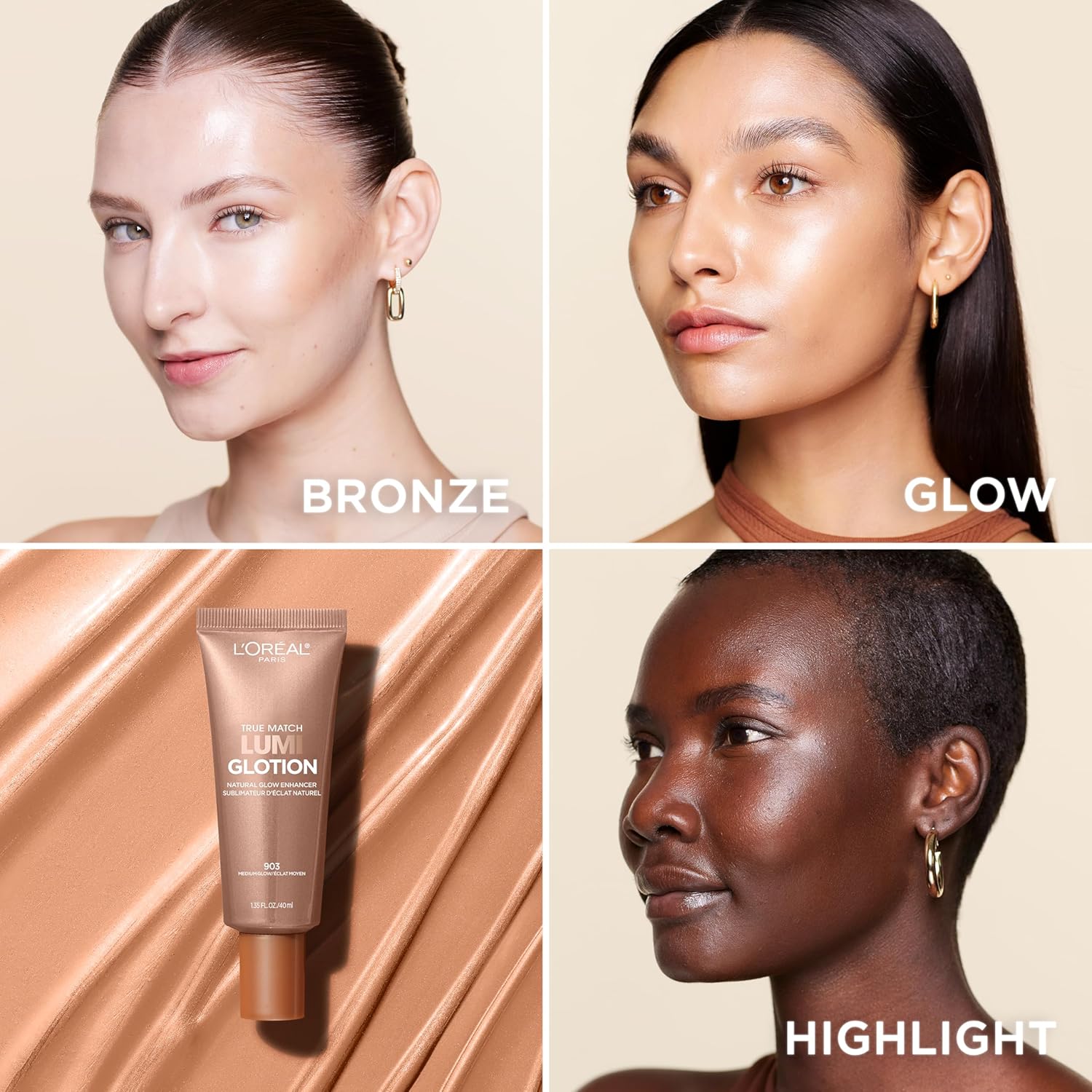 L'Oreal Paris Makeup True Match Lumi Glotion, Natural Glow Enhancer, Illuminator Highlighter, Bronzing Drops For a Sun-Kissed Glow, 903 Medium-6