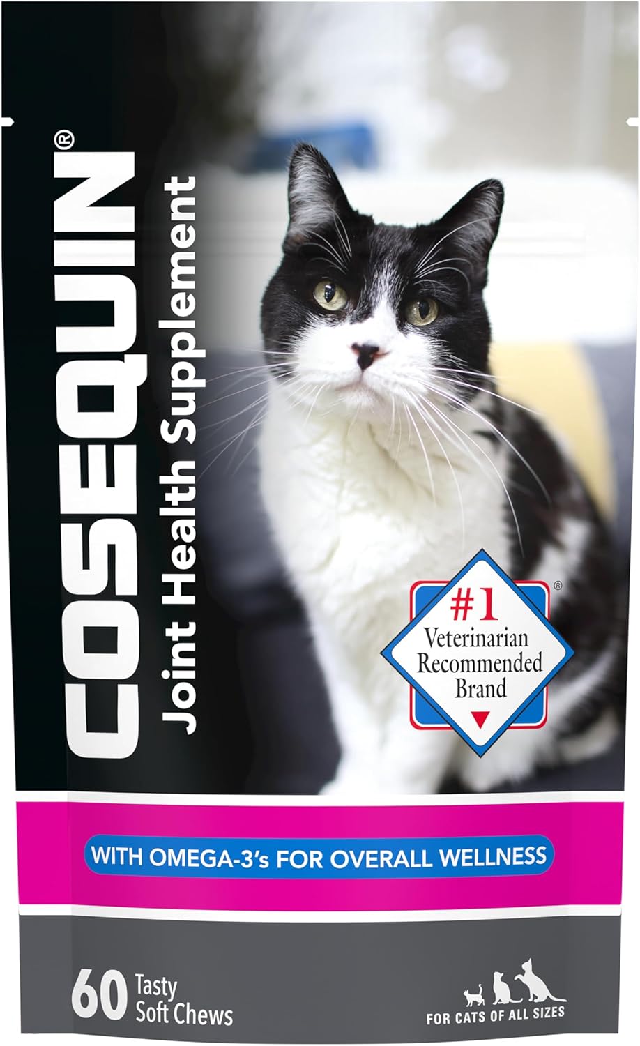 Nutramax Cosequin Joint Health Supplement for Cats - With Glucosamine, Chondroitin, and Omega-3, 60 Soft Chews-0