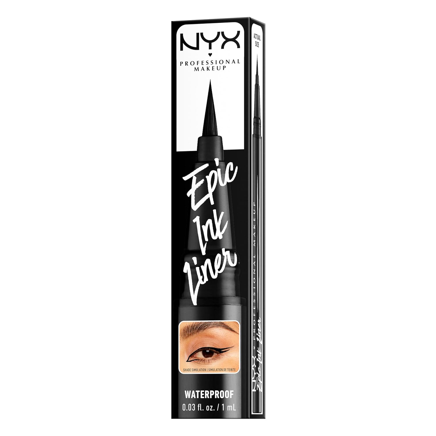 NYX PROFESSIONAL MAKEUP Epic Ink Liner, Waterproof Liquid Eyeliner - Black, Vegan Formula-9