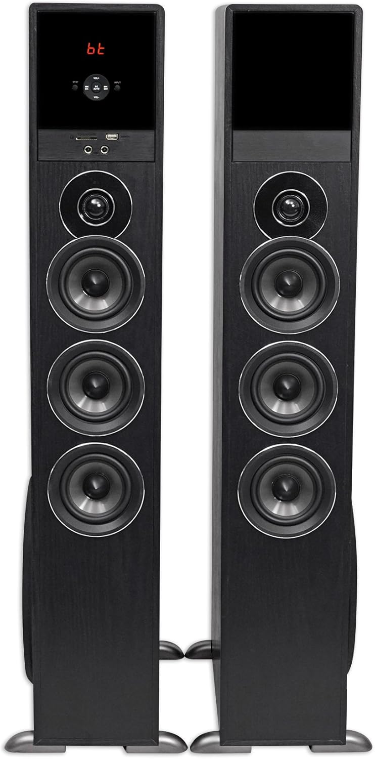 Rockville TM150B Black Home Theater System Tower Speakers 10" Sub/Bluetooth/USB-4