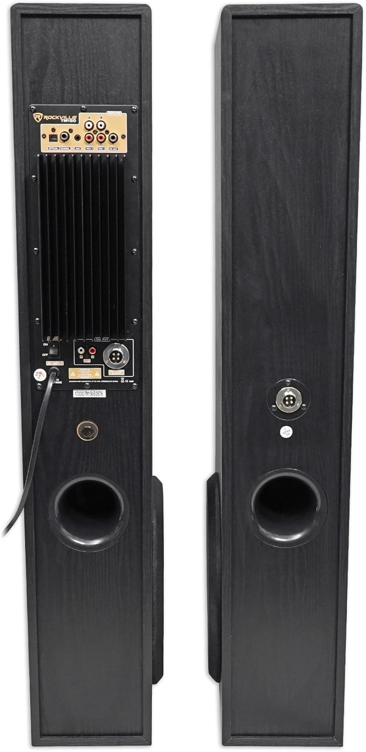 Rockville TM150B Black Home Theater System Tower Speakers 10" Sub/Bluetooth/USB-5