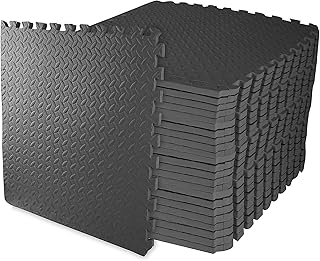 Puzzle Exercise Mat with EVA Foam Interlocking Tiles for MMA, Exercise, Gymnastics and Home Gym Protective Flooring, Multiple Sizes and Colors