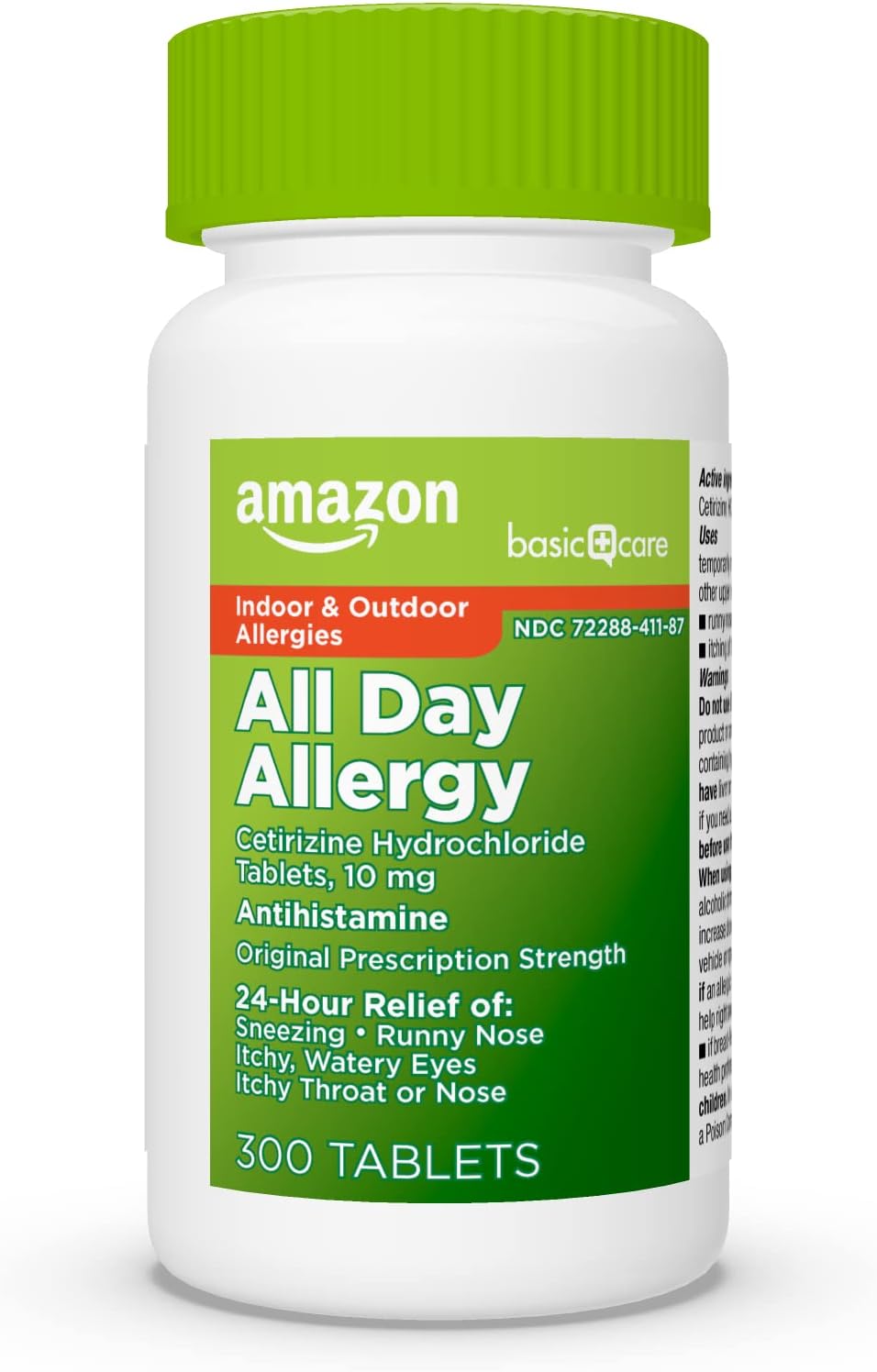 Amazon Basic Care 24 Hour Allergy Relief, Cetirizine Hydrochloride Tablets, 10 mg, 300 Count-4