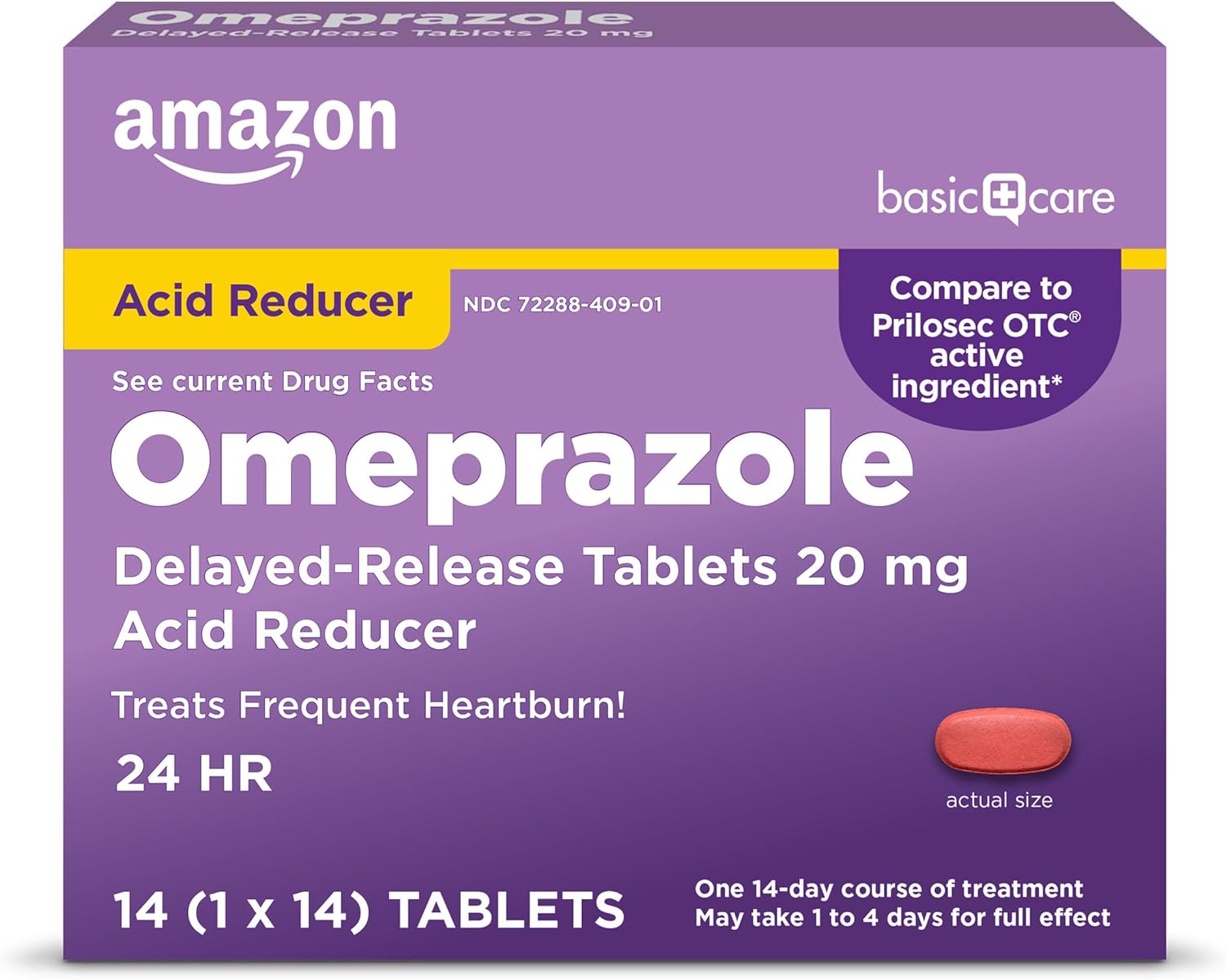 Amazon Basic Care Omeprazole Delayed Release Tablets 20 mg, Treats Frequent Heartburn, Acid Reducer, Heartburn Medicine, 42 Count (Pack of 1) (Packaging may vary)-8