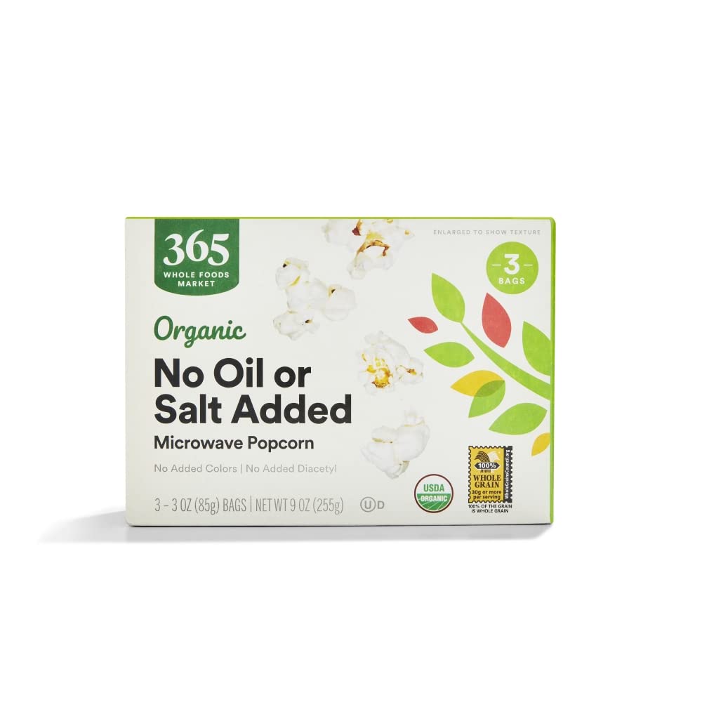 365 by Whole Foods Market, Organic No Oil or Salt Microwave Popcorn, 9 Ounce-0