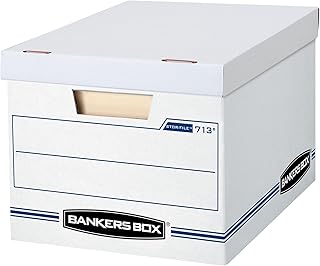 Bankers Box 12 Pack Standard Duty File Storage Boxes, Standard Assembly, Removable Lid, Letter/Legal (0071301)