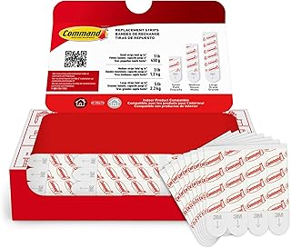 Command Medium Refill Adhesive Strips, Damage Free Hanging Wall Adhesive Strips for Medium Indoor Wall Hooks, No Tools Removable Adhesive Strips for Living Spaces, 36 White Command Strips