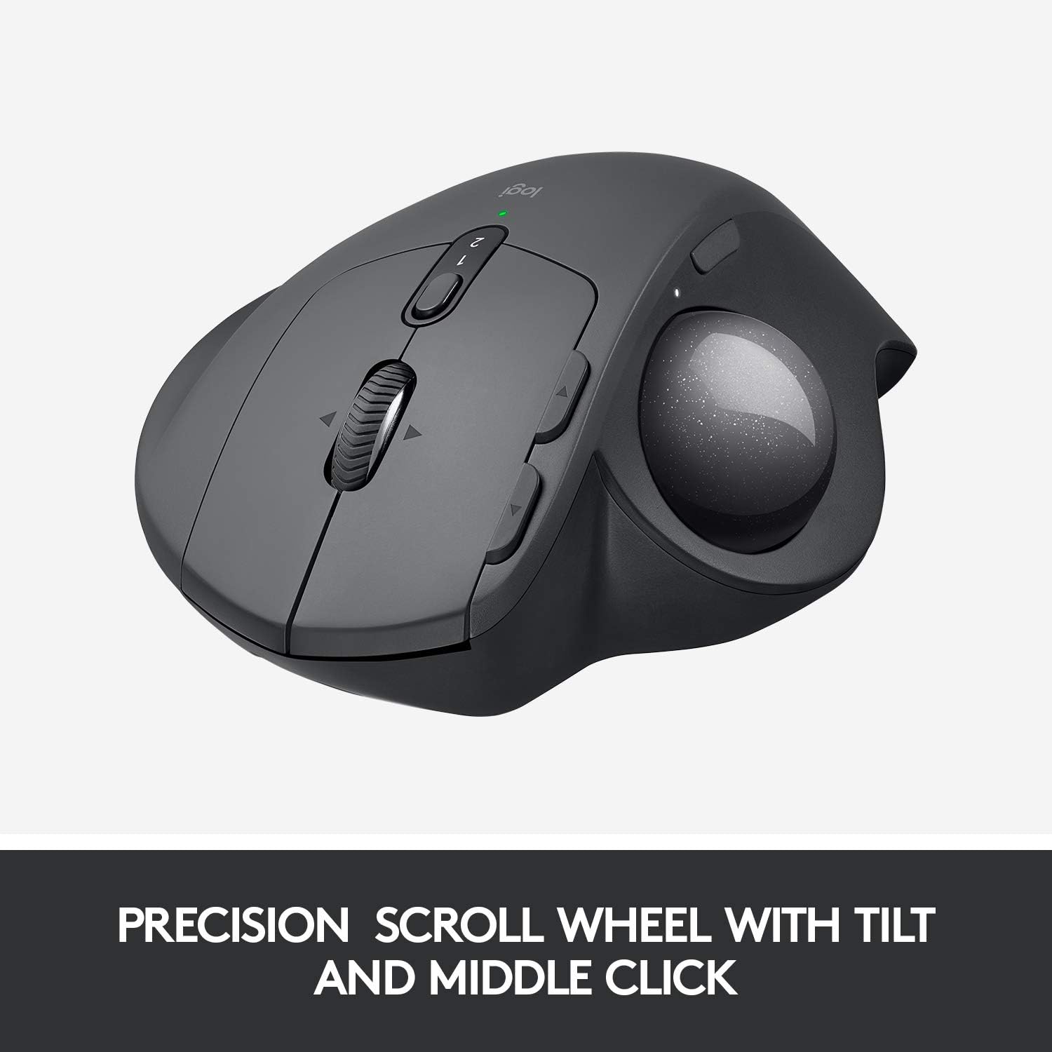 Logitech MX Ergo Wireless Trackball Mouse, Ergonomic Design, Move Content Between 2 Windows and Apple Mac Computers (Bluetooth or USB), Rechargeable-4