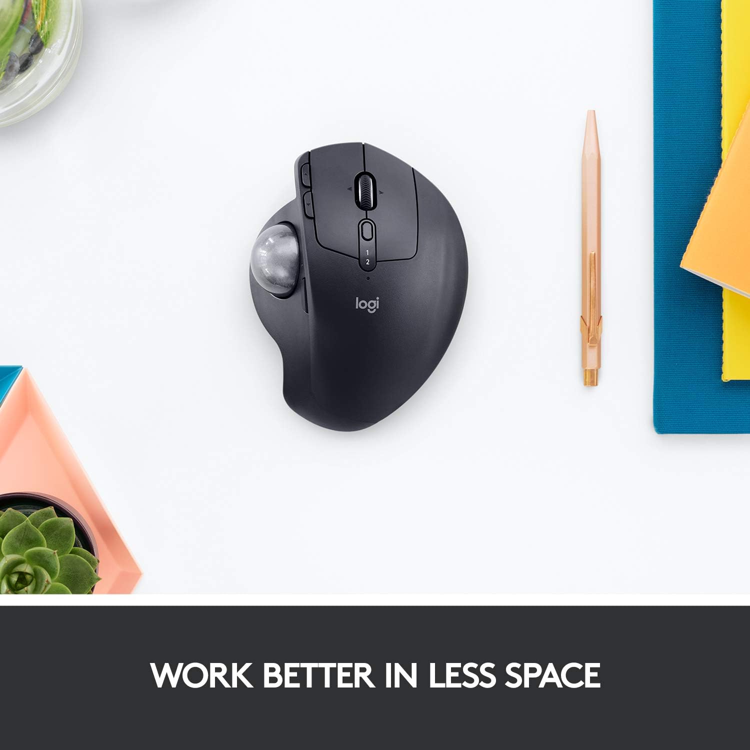 Logitech MX Ergo Wireless Trackball Mouse, Ergonomic Design, Move Content Between 2 Windows and Apple Mac Computers (Bluetooth or USB), Rechargeable-7