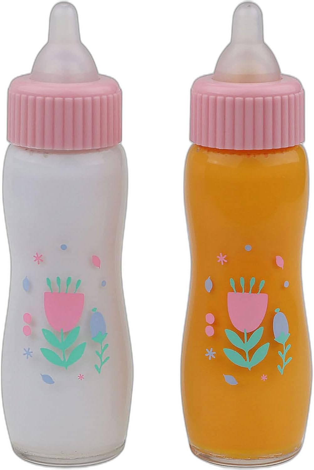 JC Toys Deluxe Disappearing Magic Bottles | Fits All Dolls | Milk and Juice | Butterfly Theme | Ages 2+ , Pink-0