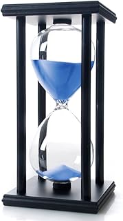 Bellaware 60 Minutes Hourglass, Wood Sand Timer, Blue