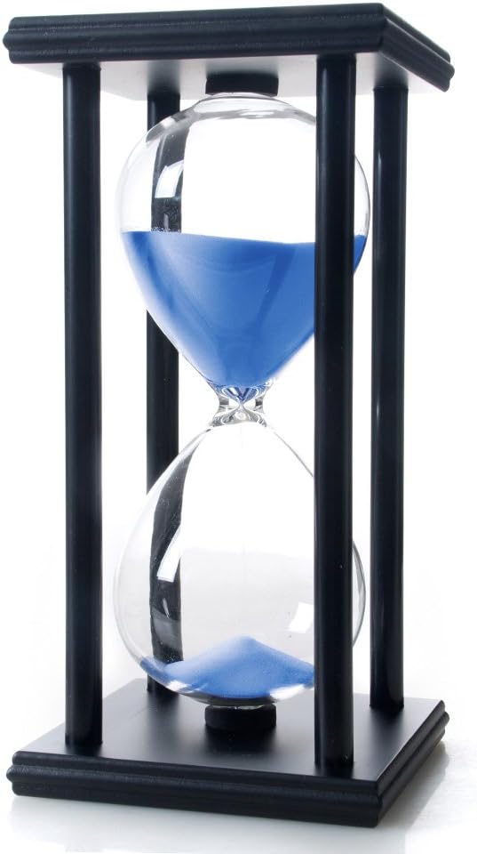 Bellaware 60 Minutes Hourglass, Wood Sand Timer, Blue-0