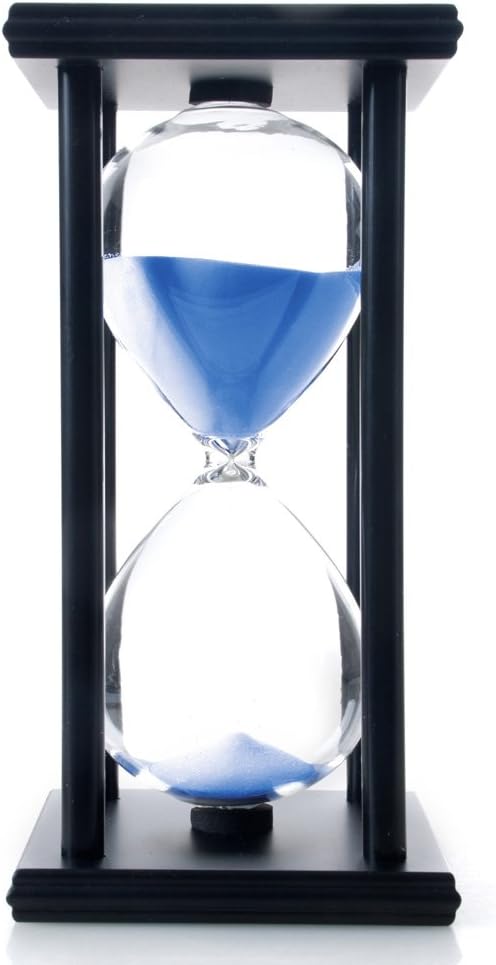 Bellaware 60 Minutes Hourglass, Wood Sand Timer, Blue-1