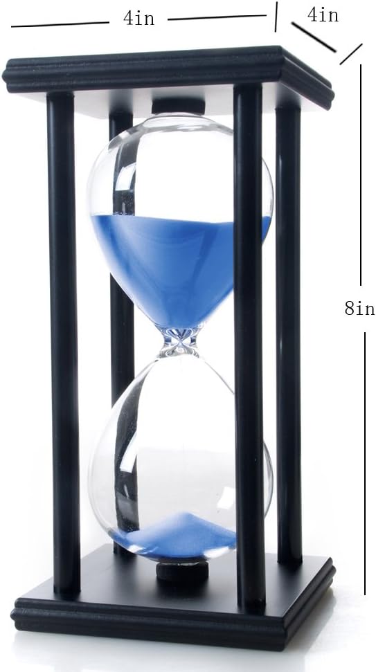 Bellaware 60 Minutes Hourglass, Wood Sand Timer, Blue-4