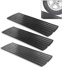 Pyle Car Driveway Adjustable Curb Ramps - 3 Pack Heavy Duty Rubber Threshold Ramp Kit Set -For Loading Dock, Garage, Sidewalk, Truck, Scooter, Bike, Motorcycle & Wheelchair Mobility- PCRBDR23