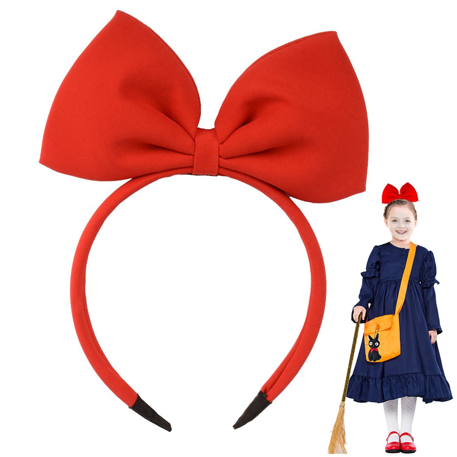 Hair Band Bow Headbands Headdress for Women and Girls, Perfect Hair Accessories for Party and Cosplay (Red)-5