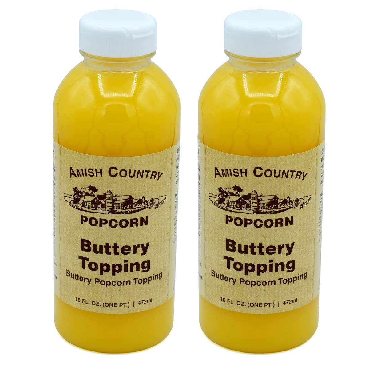 Amish Country Popcorn | Buttery Popcorn Topping - 2-16 oz Bottles | Old Fashioned, Non-GMO and Gluten Free (2-16 oz Bottles)-0