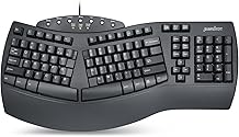 Perixx Periboard-512 Ergonomic Split Keyboard - Natural Ergonomic Design - Black - Bulky Size 19.09"x9.29"x1.73", US English Layout